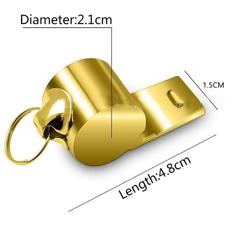 Product Introduction of Gold Stainless Steel Rope Whistle Hanging Neck Outdoor Lifesaving Whistle 16