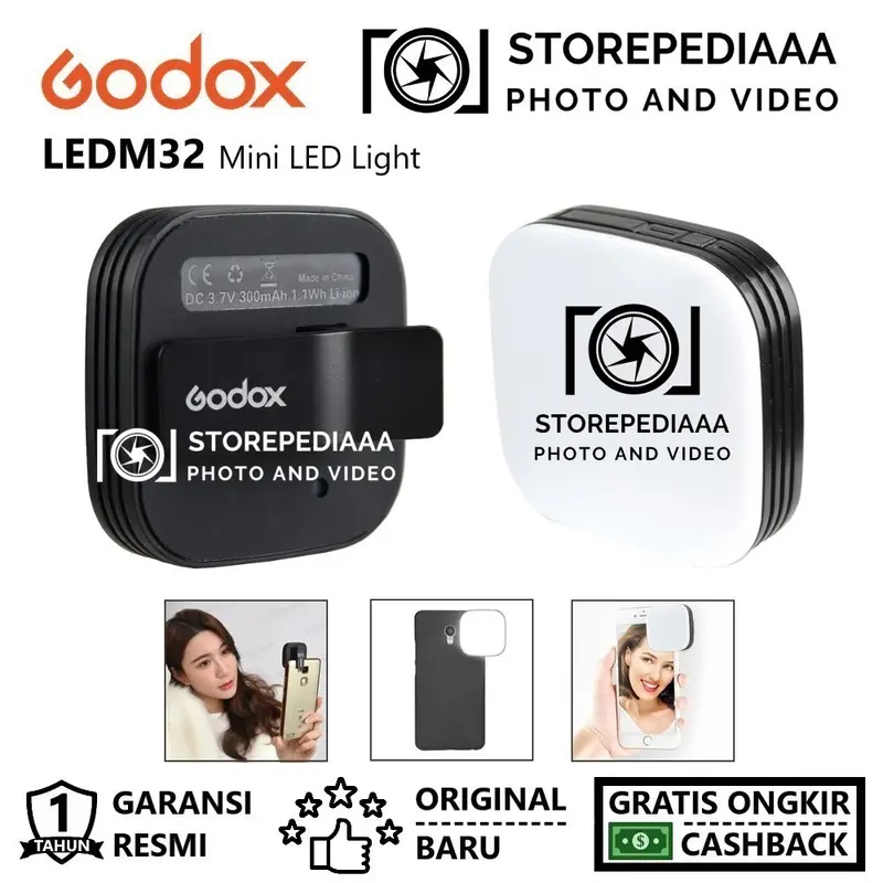 Godox LEDM32 Mini LED Light for Smartphone LEDM 32 LED M32 LED 32 0