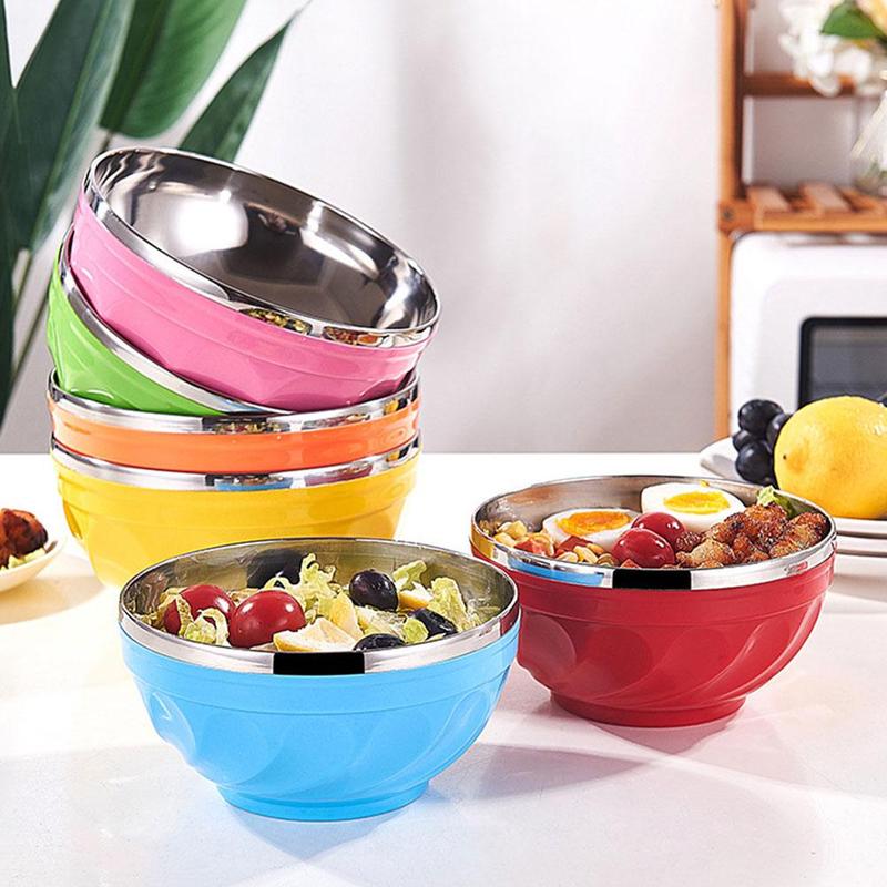 Bát Thép Không Gỉ Hai Lớp, Đầy Màu Sắc, Chống Sốc, Bát Cách Nhiệt, Hộp Đựng, Thích Hợp Đựng Súp Thức Ăn, Cho Trẻ Em, T7Z6 3