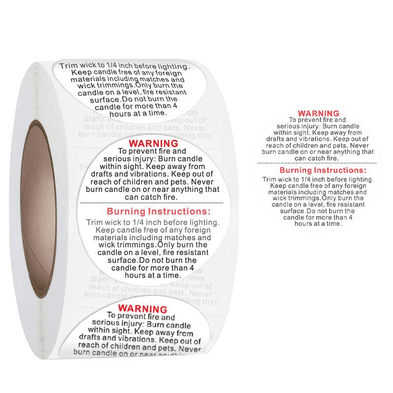 Product Introduction of 500PCS 1.5 Inch Happiness Stickers Black and White Warning Labels Circular Warning Stickers Adhesive Labels Home Decor 16