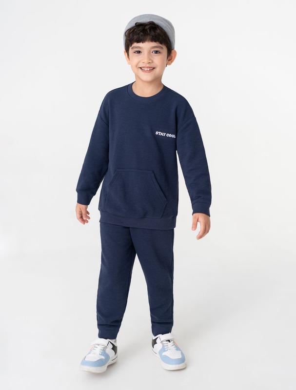 Bộ quần áo bé trai chất nỉ áo dài tay quần dài CANIFA 2ST23W007