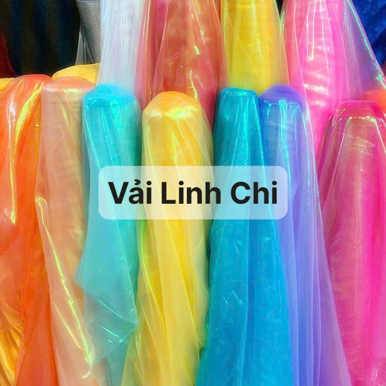 Vải voan kính Xà Cừ phản quang Hologram may váy, áo, trang phục biểu diễn, decor trang trí làm đuôi cá