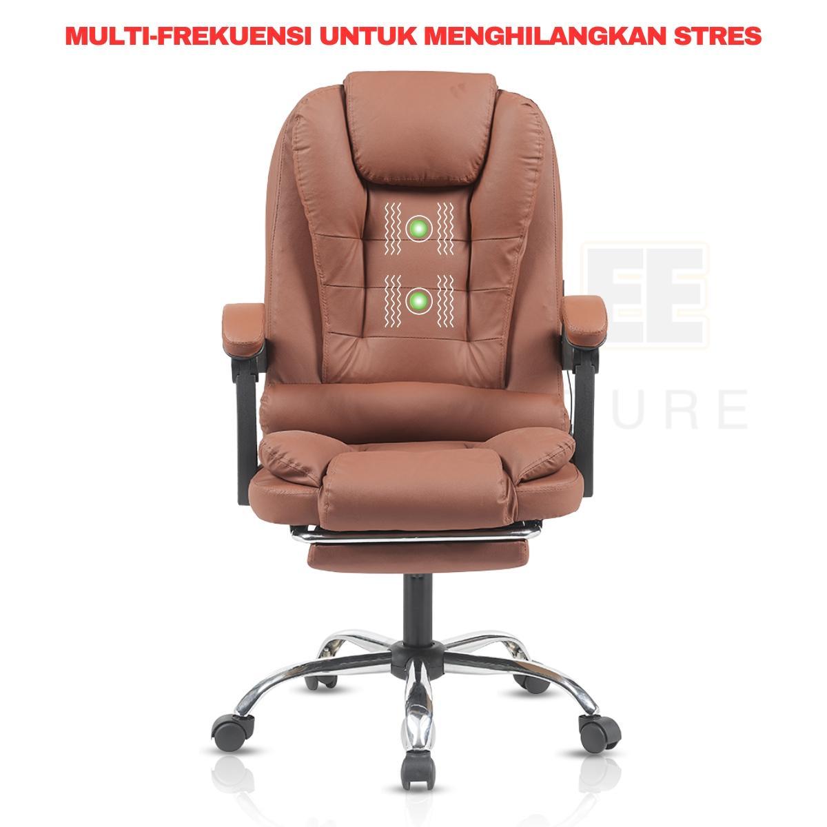 PU Kursi bos yang bisa direbahkan, kursi kerja pijat lumbar , Kursi kantor ergonomis, kursi gaming,  Besi Roda, Furniture Sandaran Chair