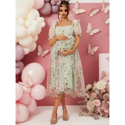 Baby Shower Dress Women's Maternity Photography Dress Sequin