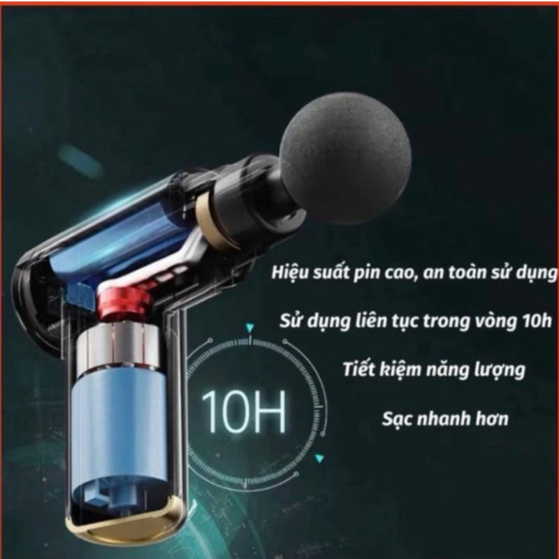 Máy massage cầm tay mini đấm lưng mát xa đau mỏi cổ vai gáy 4 đầu 6 chế độ bảo hành 6 tháng Máy massage cầm tay, trị liệu toàn thân,  Cấp Độ Chuyên Sâu 5