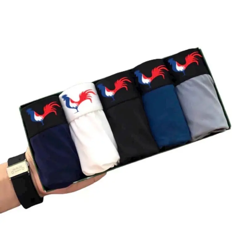 Combo 5-10 quần lót nam M đùi thun lạnh co giãn 4 chiều - Quần sịp đùi nam Mipas  thêu con gà trống cao cấp đủ size quầnlót 0