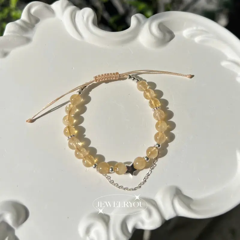 Vòng tay charm sao bạc ci-trin Jewelryou đá năng lượng tài lộc công việc may mắn - Jew39 5