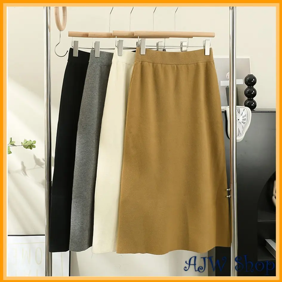 Rok Korean Style Span Polos Knit Premium ZAG | Rok Wanita Span Polos Knit Premium | Rok Span Polos Premium Kekinian