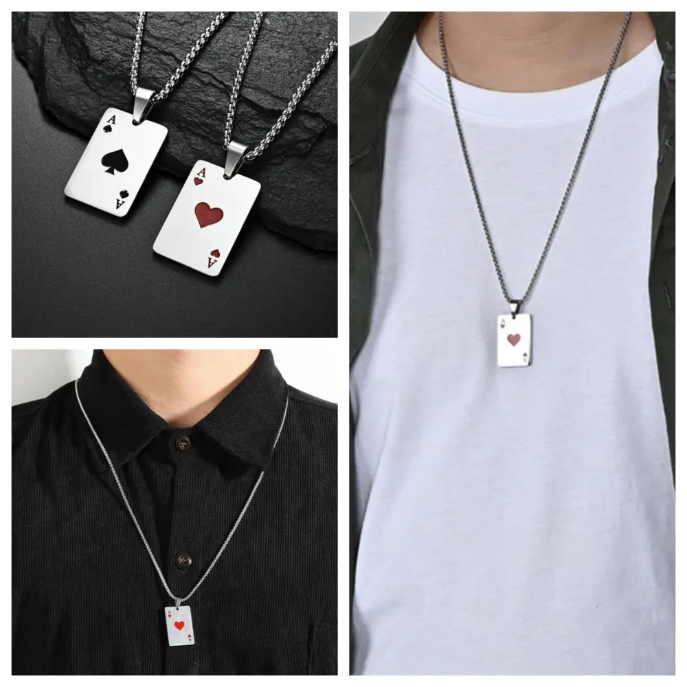Vòng Cổ Thiết Kế Bài Poker Biểu Tượng Hip Hop, Hình Át Bông Spades, Dành Cho Phụ Nữ Và Nam Giới, Phong Cách Unisex, Dây Chuyền Mặt Dây Chuyền Dự Tiệc, Được Làm Bằng Thép Không Gỉ, Thích Hợp Cho Các Bữa Tiệc, Thiết Kế Thẻ Bài, Thời Trang