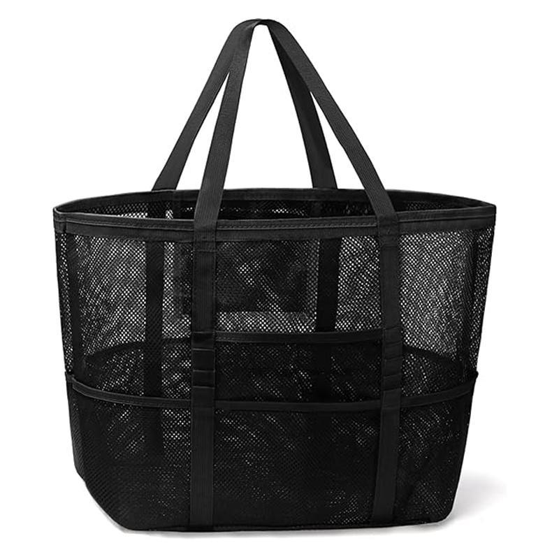 Large Capacity Mesh Beach Bag, 1 Count Portable Folding Mesh Beach Bag, Outdoor Sports Storage Bag for Swimming & Beach 1