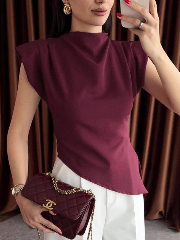 Women's Solid Color Top, Casual Sleeveless Top for Summer, Ladies Clothes for Daily Wear 4