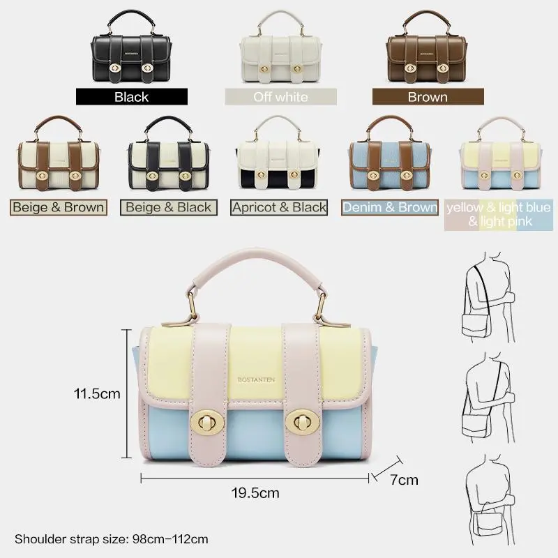 [Marsya bag x popsea] BOSTANTEN Tas Cambridge Tas Wanita 2025 Hand Bag Selempang Wanita Tas Sling Bag 2 in 1 Shoulder Bag 7