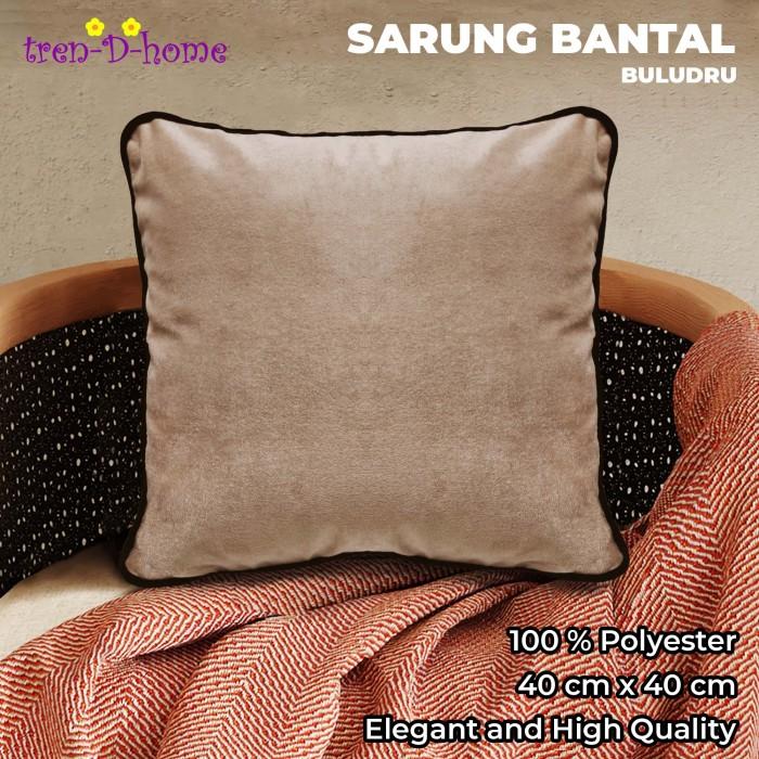 Tren-D-home - Sarung Bantal Kursi Sofa Ruang Tamu Polos Beludru 40 cm x 40 cm - NMs 0