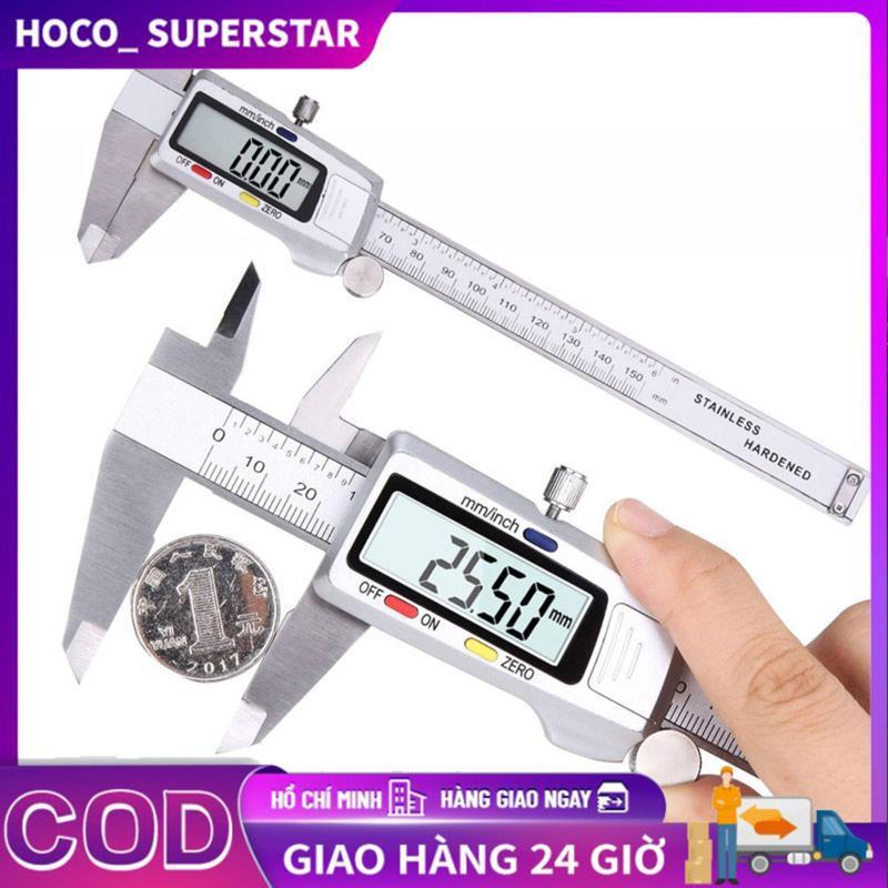Thước kẹp điện tử thép không gỉ 150mm,Công cụ đo chính xác, đo các kích thước như chiều dài và chiều rộng, hoặc đo đường kính bên trong và bên ngoài và độ sâu với độ chính xác tương đối cao.