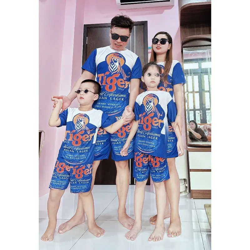 Bộ Quần Áo Thể Thao Mùa Hè Siêu Mát Mẻ Họa Tiết BIA TIGER XANH Cực Đẹp Thun Sport 4