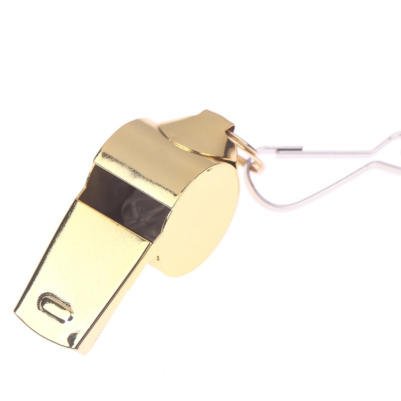 Product Introduction of Gold Stainless Steel Rope Whistle Hanging Neck Outdoor Lifesaving Whistle 8