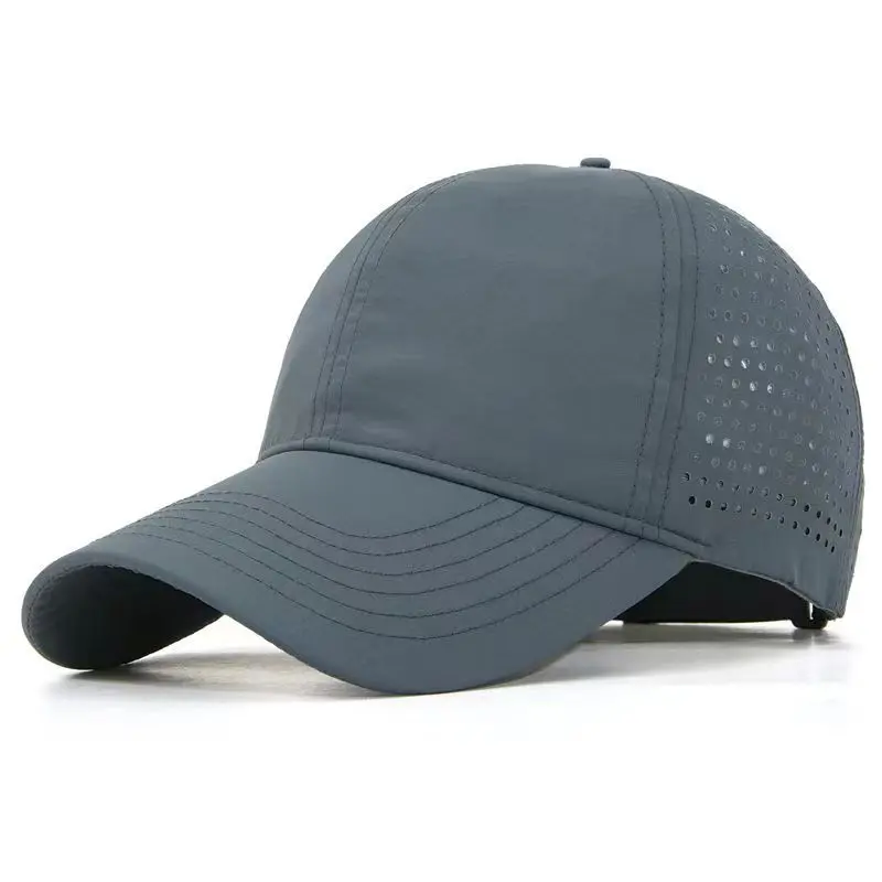 Quick-Dry Outdoor Hat Men's Four Seasons Thin Sports Running Visor Cap Women's Sun Protection Breathable Large Head Circumference Baseball Cap