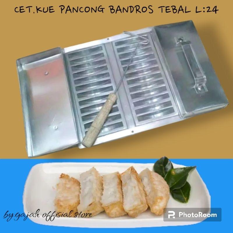 PROMO TERBARU CETAKAN KUE PANCONG BANDROS TEBAL L:24 free tutup 2 & sutil Kitchenware 1