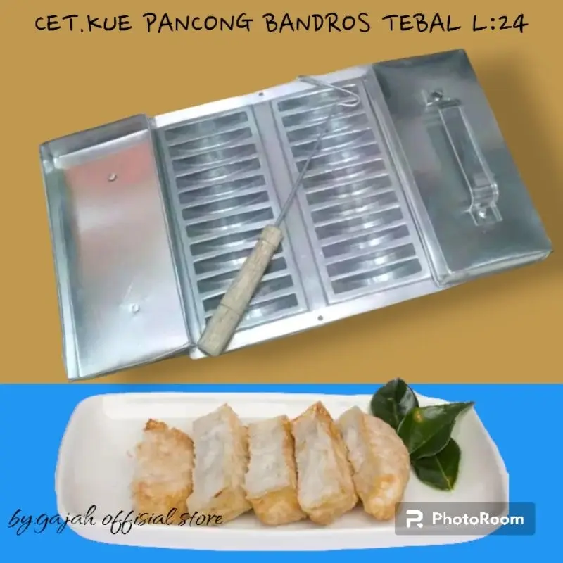 PROMO TERBARU CETAKAN KUE PANCONG BANDROS TEBAL L:24 free tutup 2 & sutil Kitchenware 1