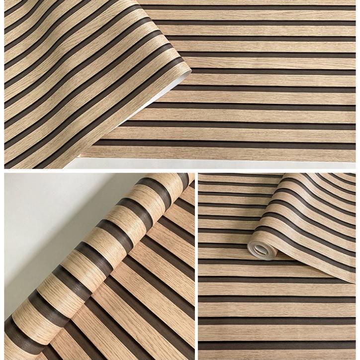Wallpaper Dinding Motif Kayu Garis Panel Berserat Ukuran 45Cm X 1meter Wallpaper motif elegant 4