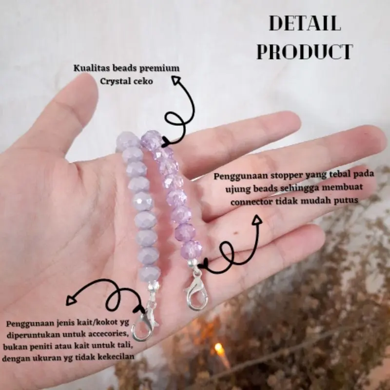 Konektor Masker Hijab Premium Crystal Ceko 4
