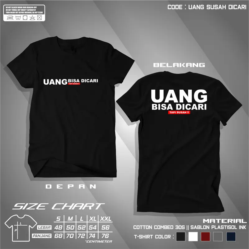 KAOS SUSAH CARI UANG | KAOS KATA KATA 3