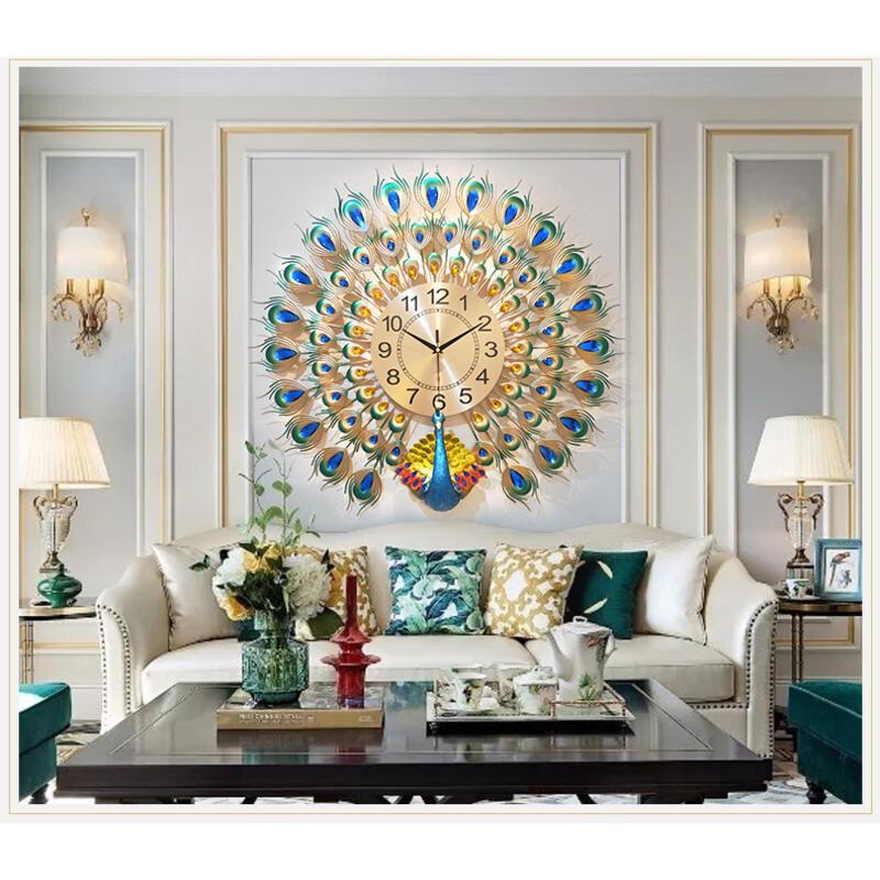 Product Introduction of 3D 60X60 cm Pea Clock Metal Wall Art Home Decor Light clock 4