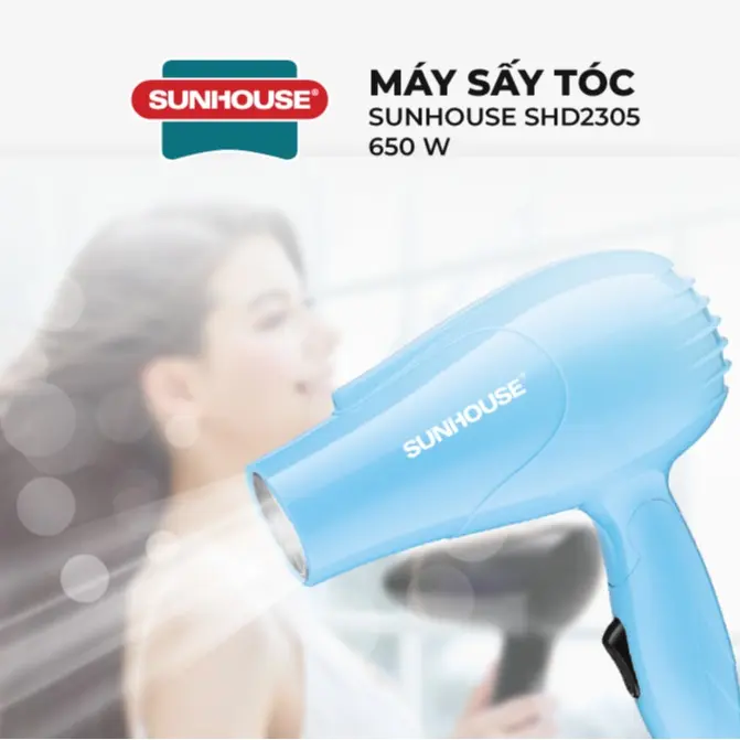 Máy sấy tóc mini Sunhouse SHD2305 - 2 tốc độ sấy - Tay cầm gấp gọn - Bảo hành 12 tháng maysay 4