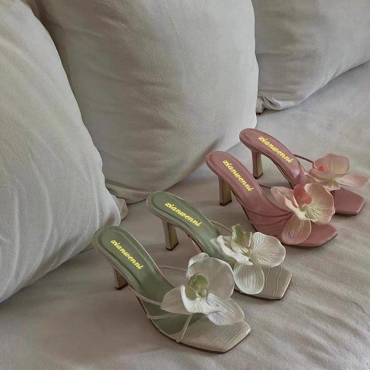 Women's heels stiletto Flower slip-on 0