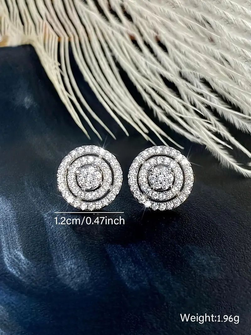 Product Introduction of Zircon Decorated  Earrings, Fashionable Earrings for Women & Men, Trendy All-match & Exquisite Jewelry for Birthday Gift 1