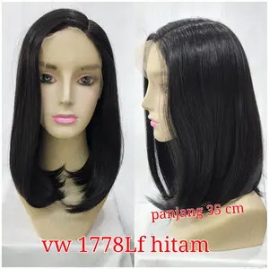 Wig Lace Front rambut palsu dewasa pendek35 cm  1778 Lf hitam