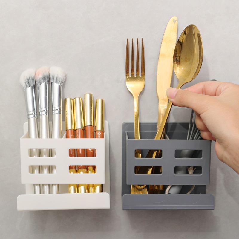 Product Introduction of Wall Mounted No-punching Storage Racks Household Bathroom Sundries Sorting Box Self Adhesive Plastic Kitchen Organizers Supplies 17