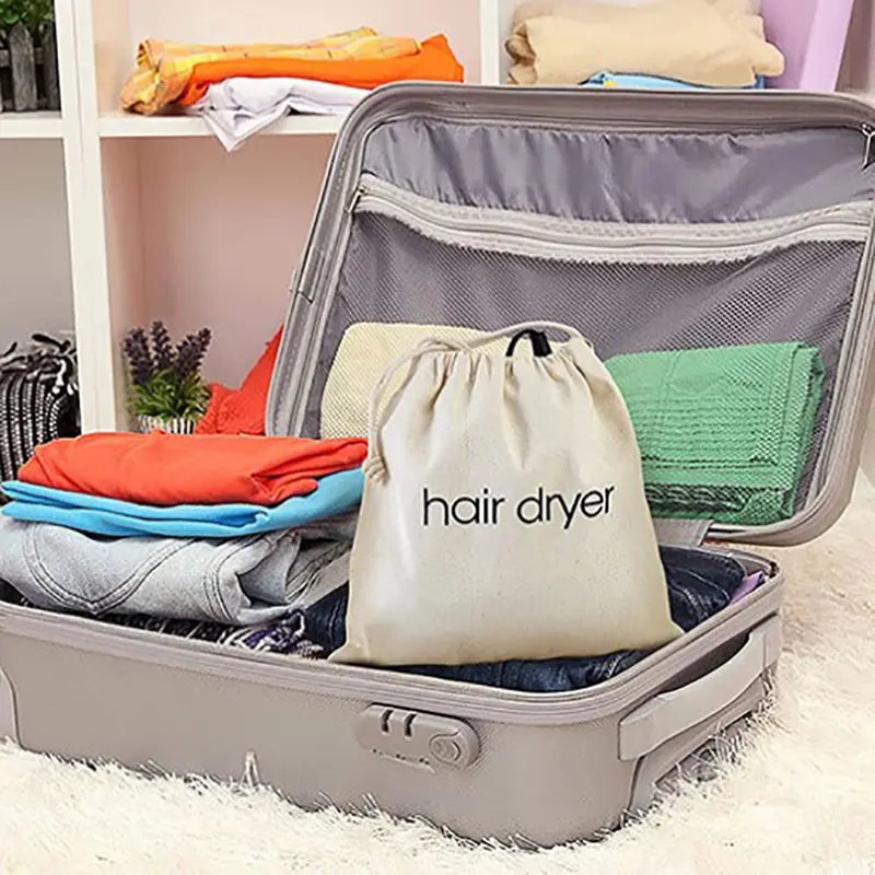 Túi Vải Sấy Tóc, Có Nắp Đậy Dây Rút, Thắt Lưng Lưu Trữ Vải Bố, Dây Rút Miệng Túi Đựng Bụi, Máy Khuếch Tán Tóc, Thích Hợp Cho Máy Sấy Tóc 4