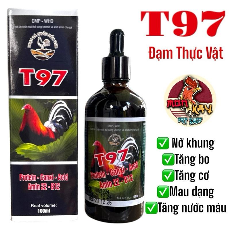 1 chai T97 VITA PRO - ĐẠM THỰC VẬT (dung dịch uống chai 100ml) giúp gà tăng nước máu, tăng bo, tăng thể lực, nở khung xương thuoc nuoiga ga