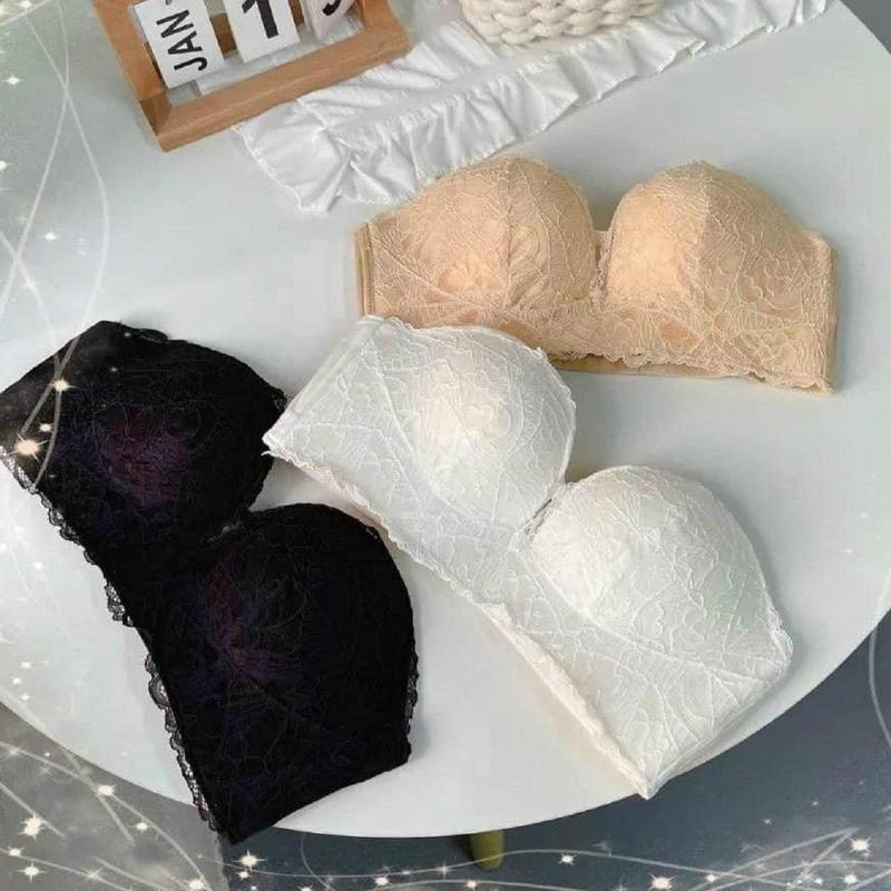 QD-050_ Áo lót áo ngực Nữ Cup chống tut Ren bàn tay ko dây