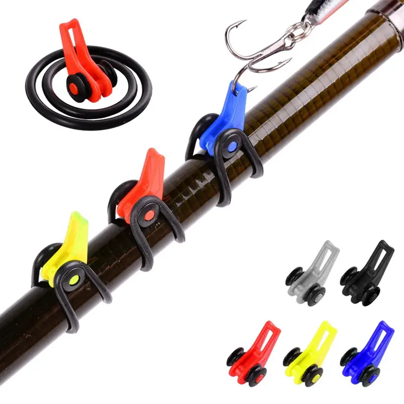 10Pcs/Lot Plastic Fishing Hook Keeper for Fishing Rod Pole Fishing Lures Bait Fishhook Safety Fishing Accessories Red