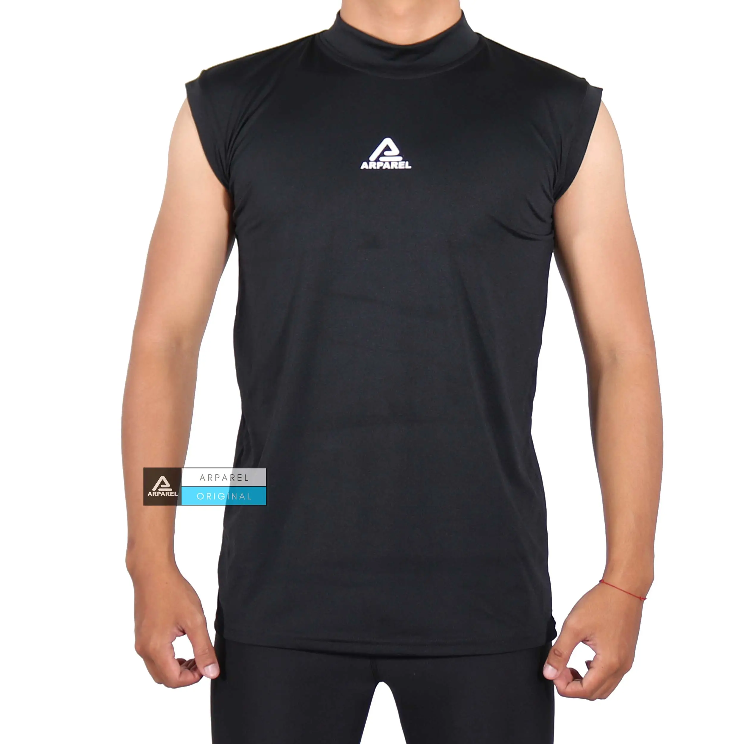Kaos Olahraga Pria Sleeveless Sport Shirt Gym/Fitness/Olahraga/Ketat/Drifit/Jogging/Selam/Renang Kaos Gym Merah - Arparel