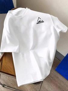 Men's Regular Fit Mountain Print Round Neck Tee, Casual Short Sleeve Crew Neck T-Shirt for Summer, Fashion Men's Top for Daily Wear, Socks