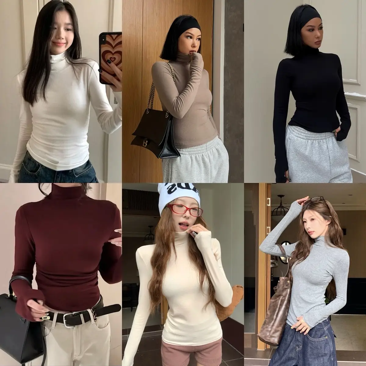 Áo Cổ Lọ 8P Dài Tay Cổ Cao 8Cm Co Giãn Chất Cotton Mịn Dày Dặn Justdun C20