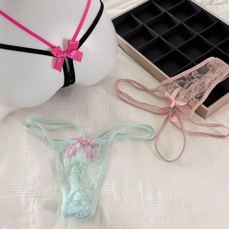 Quần Lót L.Khe Chất Ren Đính Nơ Cạp Dây Quyến Rũ, Gợi Cảm Q939 - THỦY BIKINI Nữ Women 2