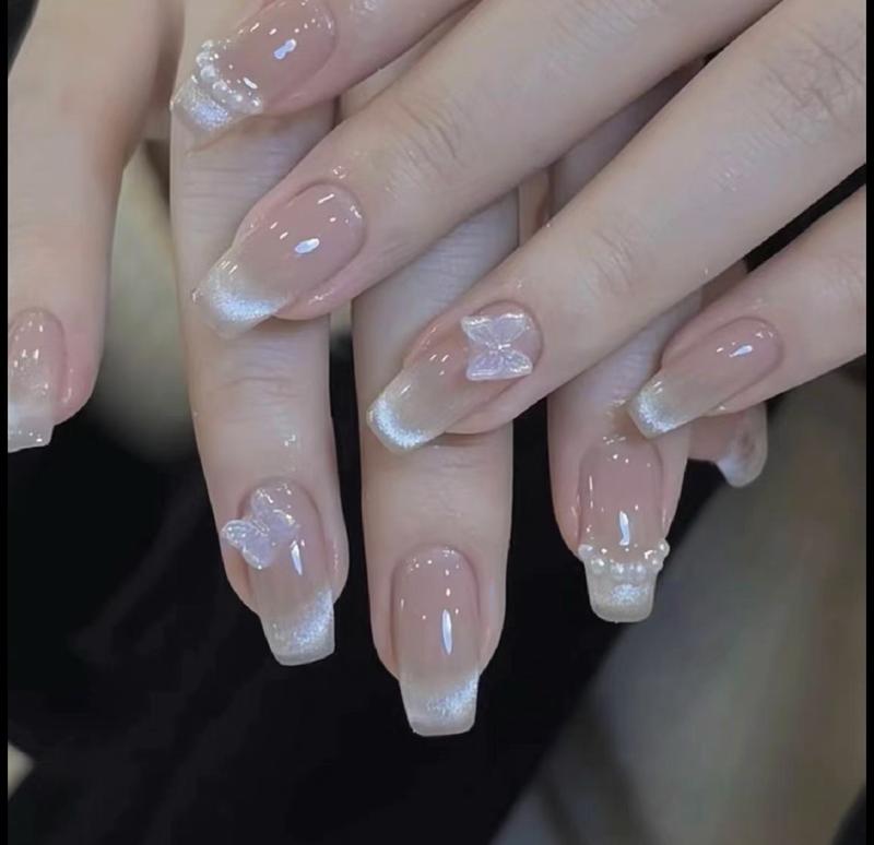 Mã 74 mẫu mắt mèo kim cương gắn charm nail box thiết kế