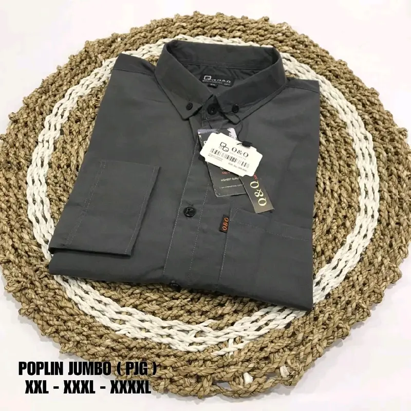 Kemeja polos panjang jumbo kemeja lengan panjang big size 2XL 3XL 4XL oversize kemeja tangan panjang jumbo 5