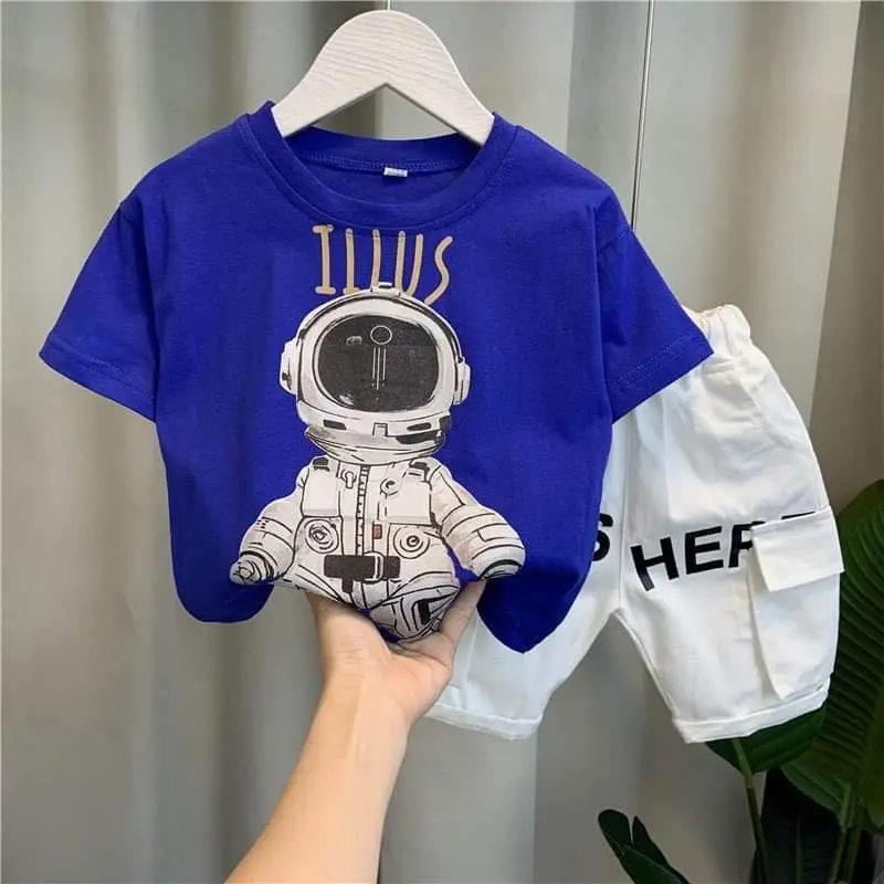 ( Linh An kids)  [8-30kg] Set Phi Hành Gia ( áo cotton + quần thô mềm ) siêu hot cho bé trai , thời trang bé trai phù hợp mùa hè cho bé mặc đi chơi , đi học , đi tiệc , bộ áo cộc tay kèm quần cho bé