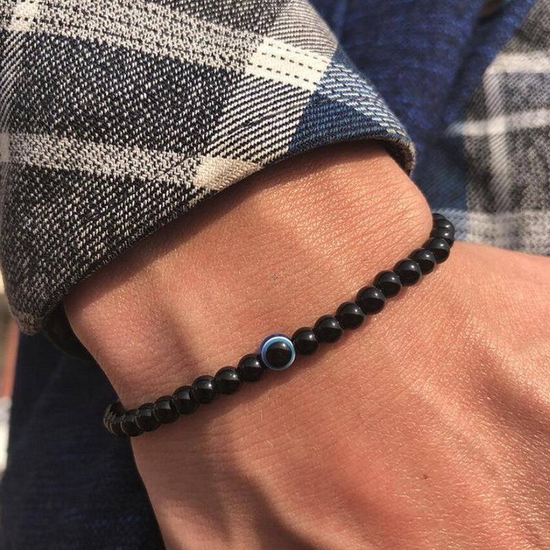 Product Introduction of [COD] Tiger Stone Turquoise Cystals Bracelet Evil Eyes Beads Protection Healing Jewelry Gift for Him/Her 8