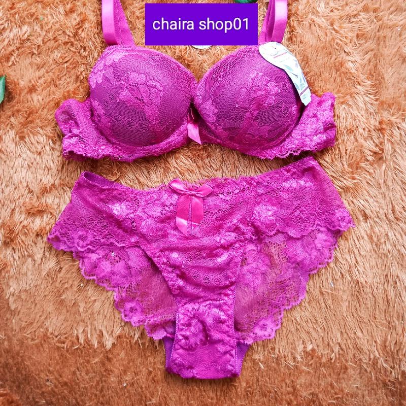 BRA SET bh + cd beha celana dalam wanita setelan renda import quality RC03 36-42 cup B / bra sexy hot busa motif bunga import 1 set beha dewasa hot sexy 5