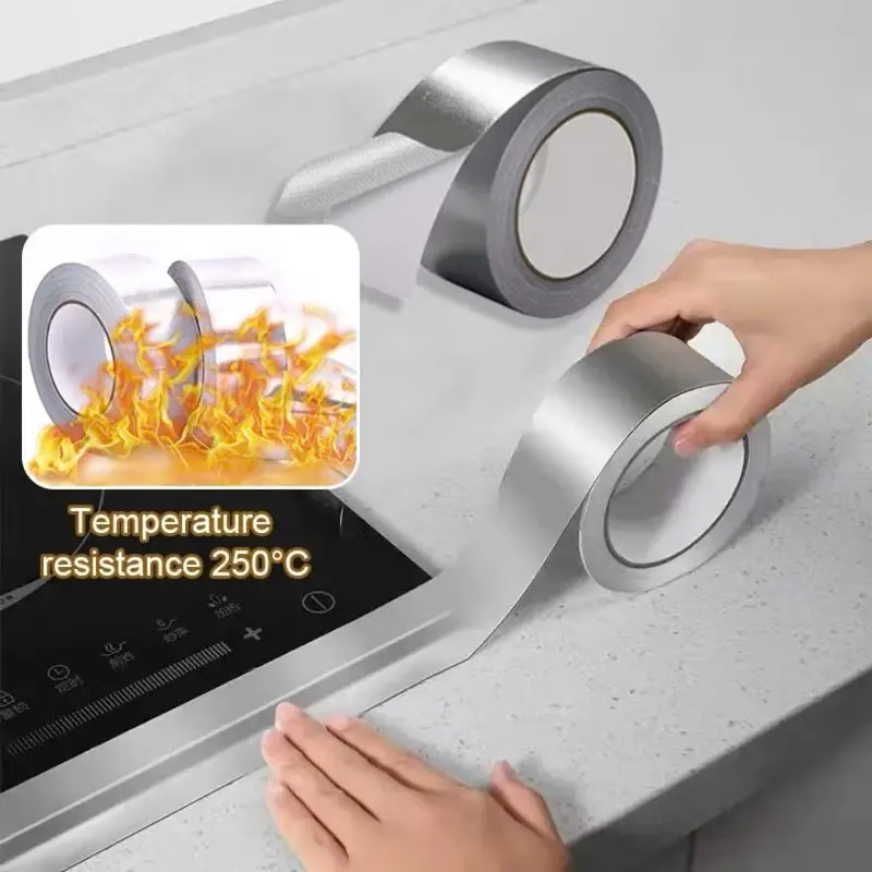 Cuộn băng keo nhôm bạc 5cmx5m dán viền bếp chống thấm nước chống dầu tiện dụng 1