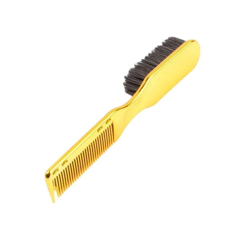 Double-sided Comb Brush Black Small Beard Styling Brushes Professional Shave Beard Barber Vintage Carving Cleaning 5