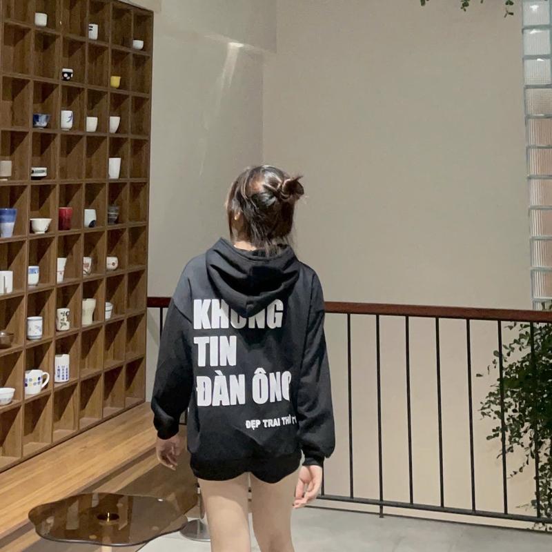 Áo Hoodie Không Tin Đàn Ông ,Không Tin Đàn Bà Chất Nỉ Bông Dày Dặn Form Rộng Dành Cho Boy Phố Girl Phố