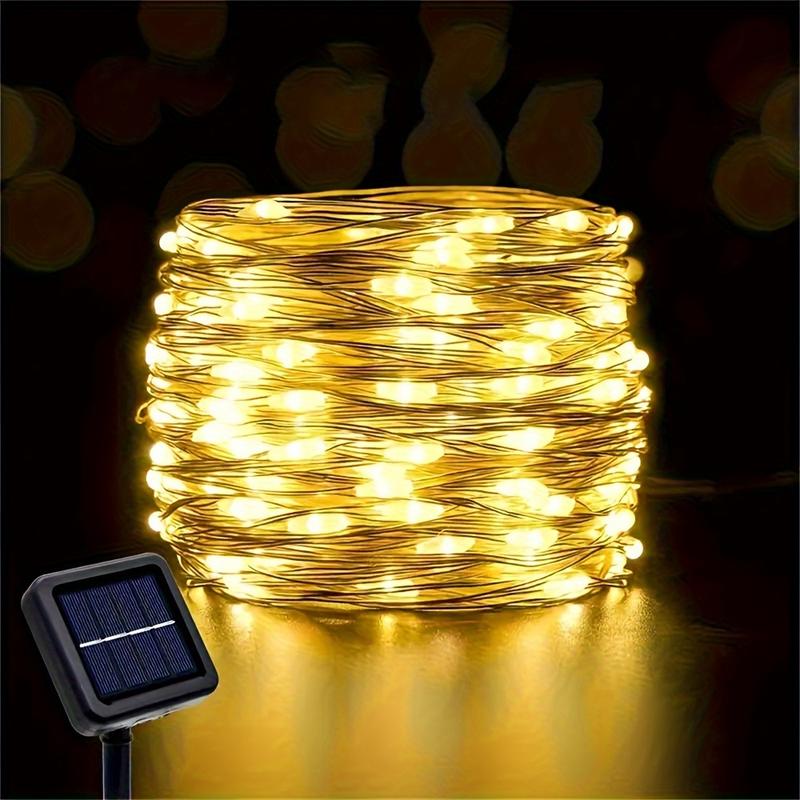 Dây Đèn Cổ Tích Năng Lượng Mặt Trời, 50 / 100 / 150 / 200 / 300LED, Với 8 Chế Độ Chiếu Sáng, Đèn Dây Dây Đồng, Ngoài Trời, Hoàn Hảo Cho Quà Tặng Giáng Sinh, Văn Phòng Ngày Lễ, Phòng Ngủ, Khách Sạn, Tiệc Tùng, Trang Trí Nhà Hàng, Có Sẵn Trong 1 Cái 5