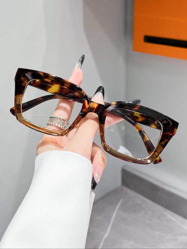 Simple Anti-blue Light Eyeglasses for Everyday Use, Basic Square Frame Fashion Eyeglasses for Women & Men Work Used, Daily Clothing Decor, Perfect for Student Daily Use, Modern Couples Gifts 4